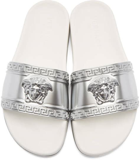 versace schlappen silber|Versace sandals for women.